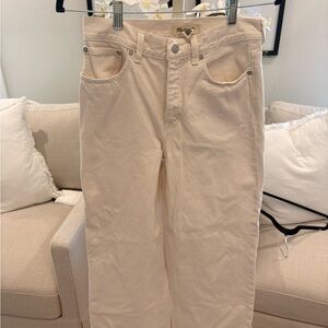 Madewell Cream Wide-Leg Jeans